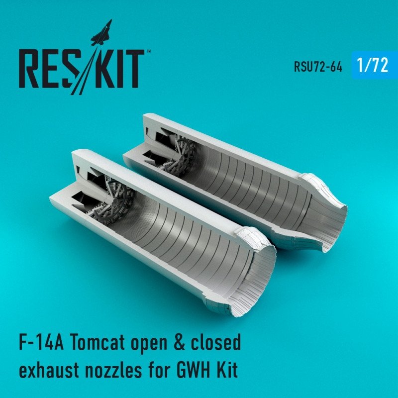 RESKIT RSU72-0064 Buses d'échappement ouvertes et fermées pour F-14A Tomcat, maquette Great Wall Hobby au 1/72 