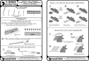 Master SM-350-109 HMS Cornwall, HMS Kent - armament for Trumpeter 1/350 model – image 6