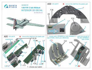 Quinta Studio QD48318 F4F-3 late 3D-Printed &amp;amp; colored Interior on decal paper (Hobby Boss) 1/48 – image 7