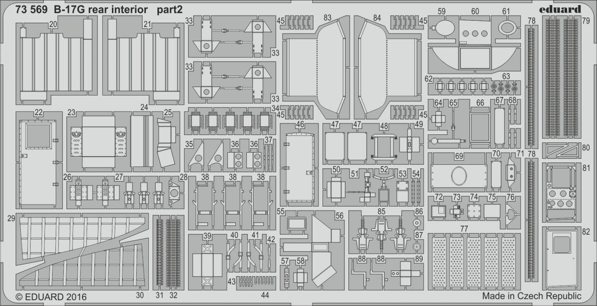Eduard 73569 B-17G rear interior AIRFIX 1/72 – zdjęcie 2