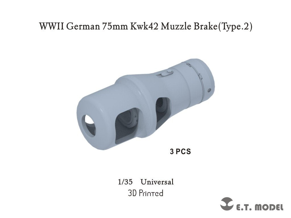 ET Model P35-308 WWII German 75mm Kwk42 Muzzle Brake Type.2 (3D Print) 1/35