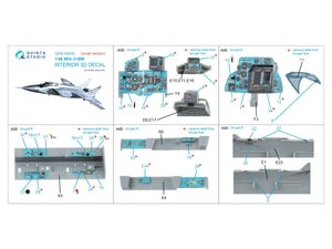 Quinta Studio QDS-48505 MiG-31BM 3D-Printed &amp;amp; coloured Interior on decal paper (Hobby Boss) (Small version) 1/48 – immagine 2