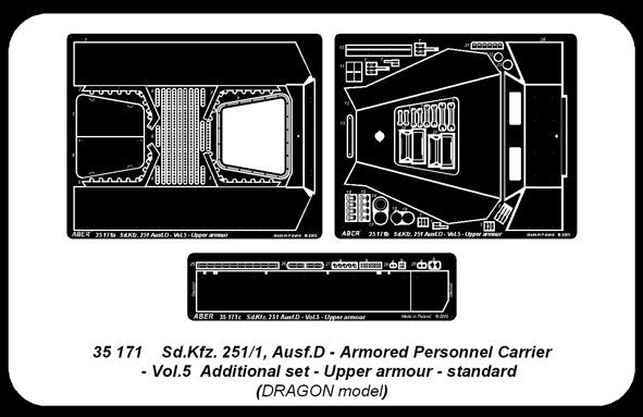 Aber 35171 Sd.Kfz.251/1 Ausf.D. cz.5 gorny pancerz (DRA) 1/35 – zdjęcie 2
