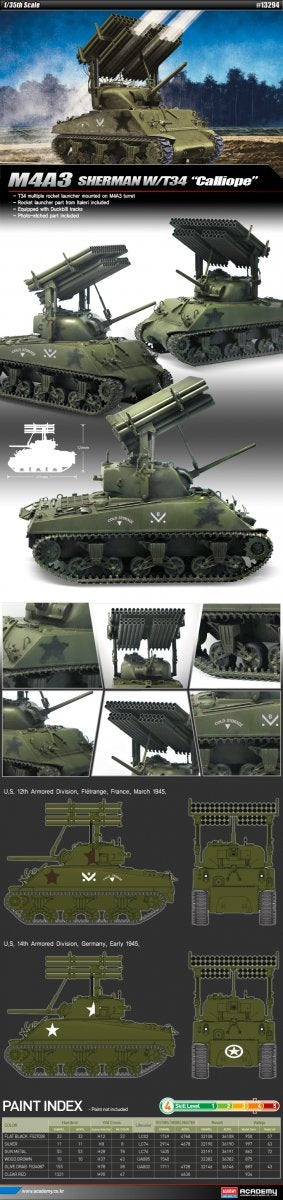 Academy 13294 M4A3 SHERMAN W/T34 CALLIOPE – zdjęcie 2