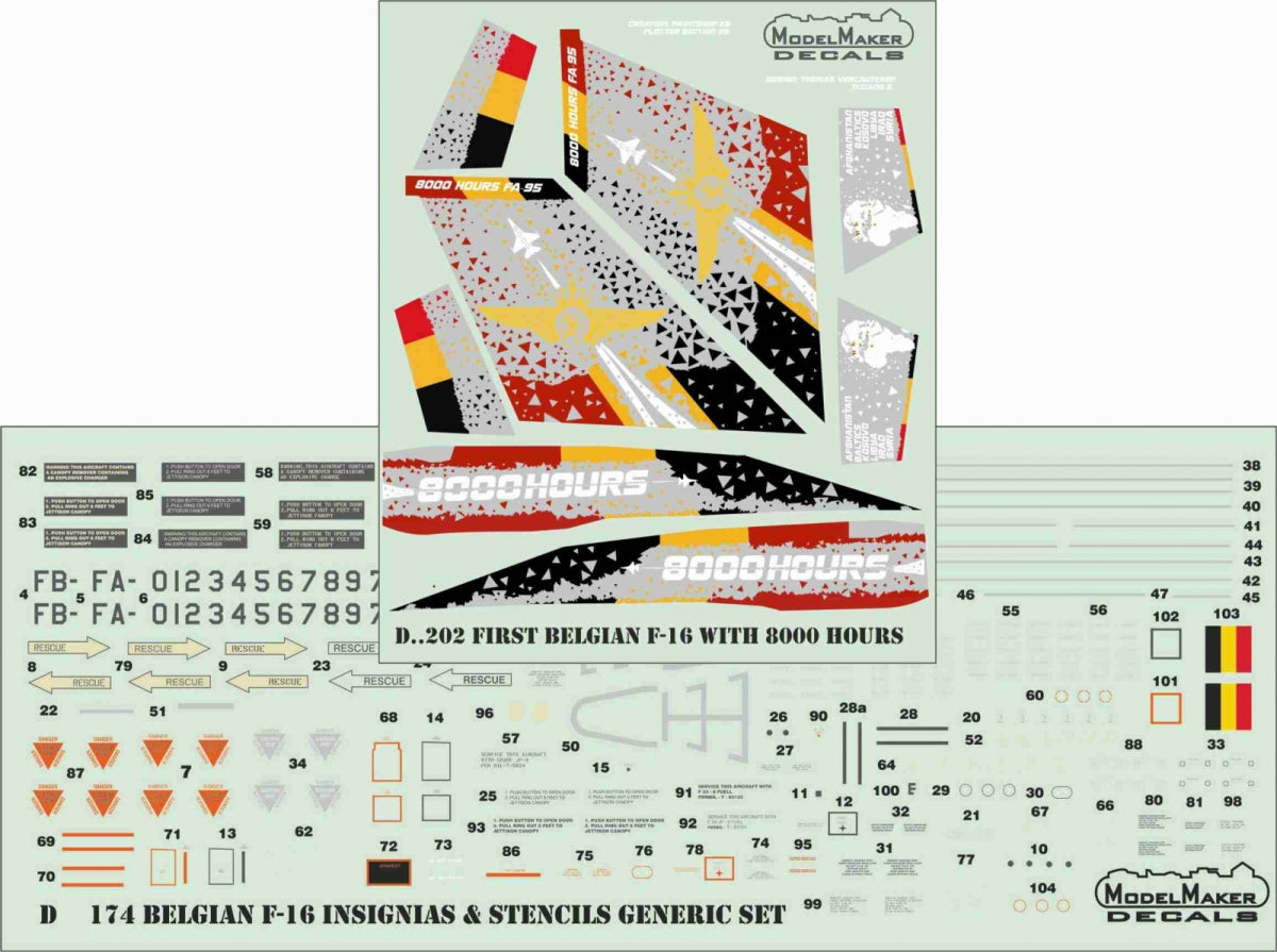 ModelMaker Decals D48202 First Belgian F-16 with 8000 hours 1/48 – zdjęcie 2