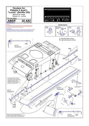Aber 35A062 Fenders for Panzer II, Ausf.L - Luchs (1/35) – image 4