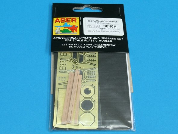 Aber 35D18 Bench type C and waste basket 1/35 – zdjęcie 3