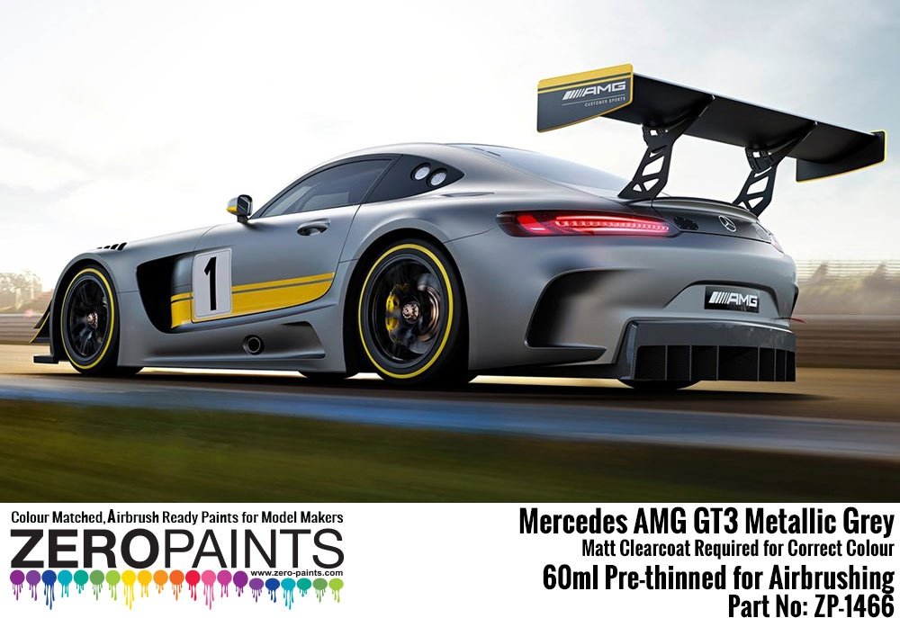 Zero Paints ZP-1466 Mercedes AMG GT3 Metallic Gray (Matt) Paint 60ml – image 3