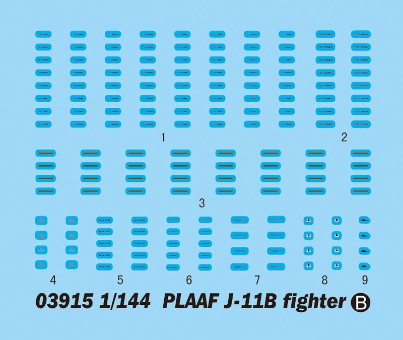 Trumpeter 03915 PLAAF J-11B fighter 1/144 – zdjęcie 2