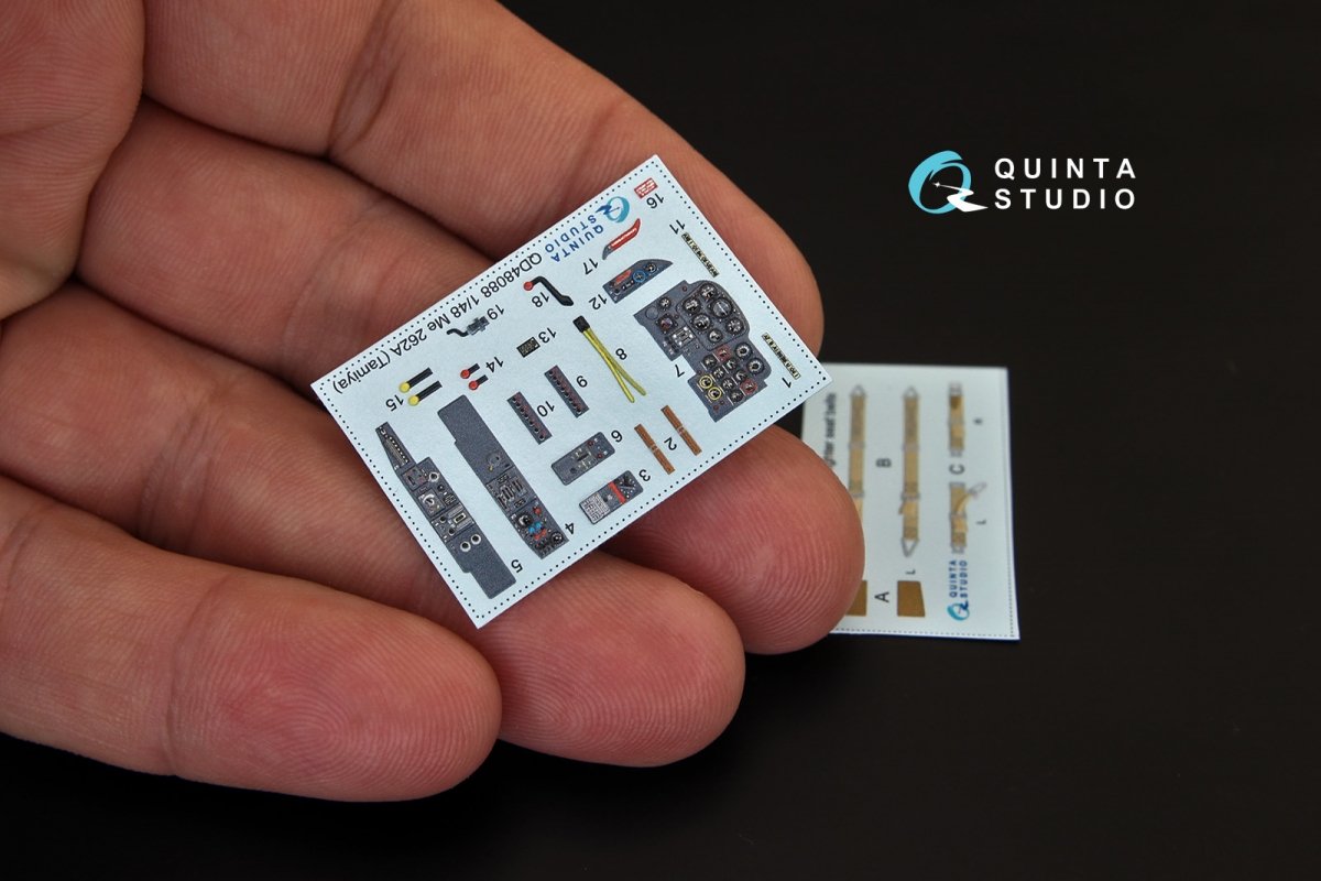 Quinta Studio QD48088 Me-262A 3D-Printed &amp;amp; colored Interior on decal paper (for Tamiya kit) 1/48 – image 4