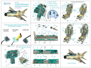 Quinta Studio QD32121 MiG-21UM 3D-Printed &amp;amp; colored Interior on decal paper (Trumpeter) 1/32 – image 15