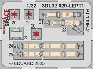 Eduard 3DL32029 Bf 109F-2 SPACE Hobby 2000 / Hasegawa 1/32 – zdjęcie 4