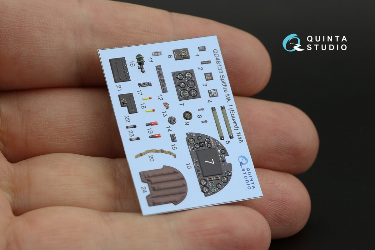 Quinta Studio QD48133 Spitfire Mk.I 3D-Printed &amp;amp; coloured Interior on decal paper (Eduard) 1/48 – zdjęcie 9