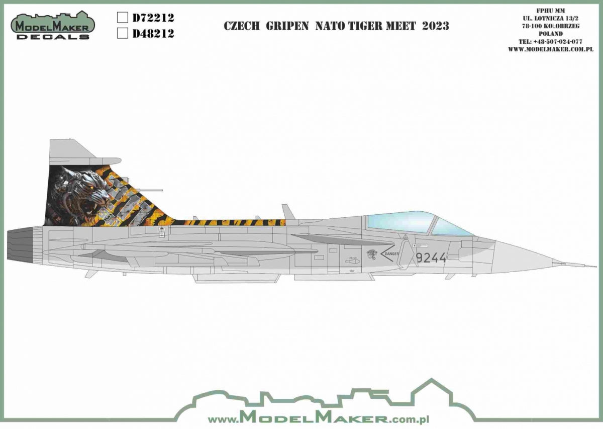 ModelMaker Decals D48212 Czech Gripen NATO Tiger Meet 2023 1/48