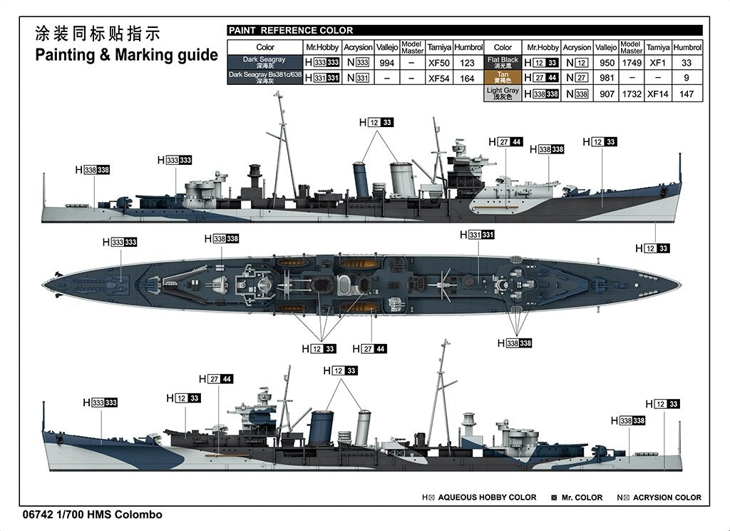 Trumpeter 06742 HMS Colombo 1/700 – zdjęcie 5