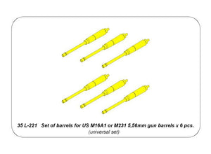 Aber 35L-221 Set of barrels for US M16A1 or M231 5.56mm gun barrels x 6 pcs. 1/35 – image 6
