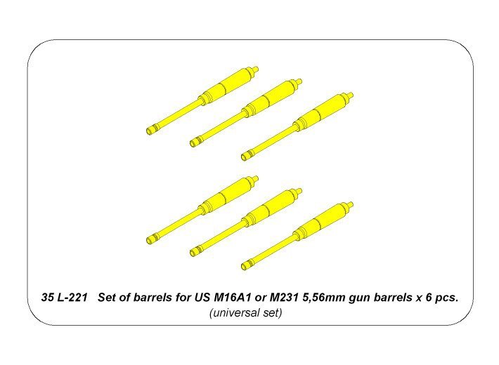 Aber 35L-221 Set of barrels for US M16A1 or M231 5.56mm gun barrels x 6 pcs. 1/35 – image 6