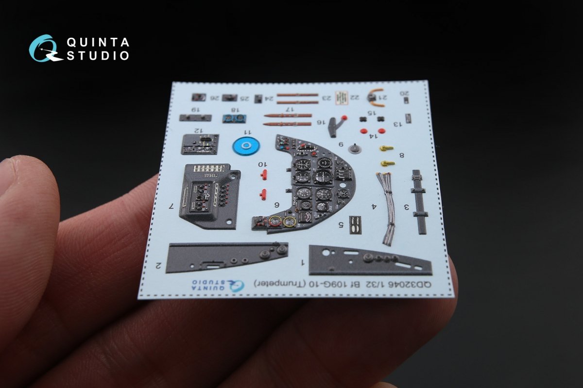 Quinta Studio QD32046 Bf 109G-10 3D-Printed &amp;amp; colored Interior on decal paper (for Trumpeter kit) 1/32 – image 2