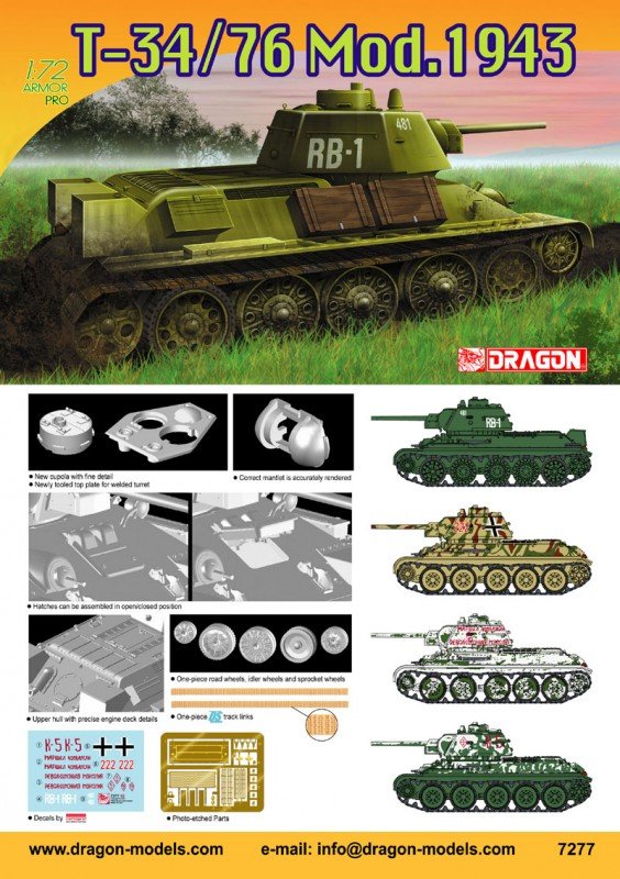 Dragon 7277 T-34/76 Mod.1943 1/72 – image 2