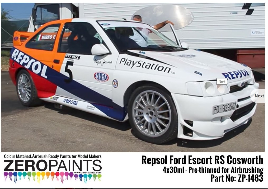 Zero Paints ZP-1483 Repsol Ford Escort RS Cosworth Paint Set 4x30ml
