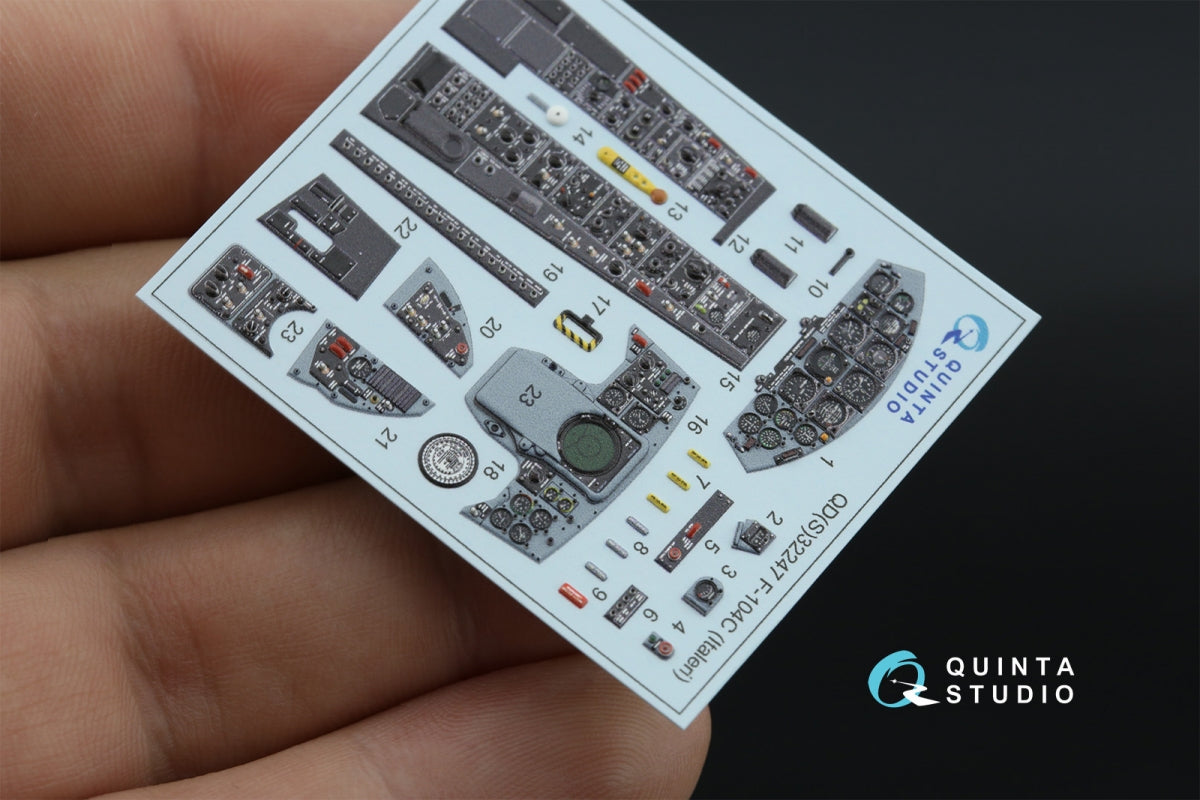 Quinta Studio QDS-32247 F-104C 3D-Printed &amp;amp; coloured Interior on decal paper (Italeri) (Small version) 1/32 – zdjęcie 3