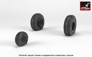 Armory Models AW48331 AH-64 Apache wheels w/ weighted tires, ribbed hubs 1/48 – image 2