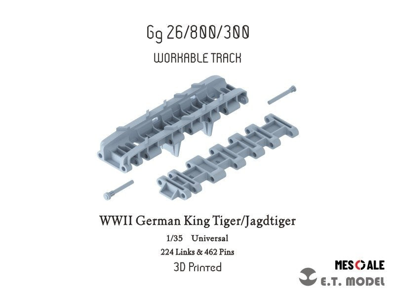 ET Model P35-012 WWII German King Tiger/Jagdtiger Workable Track (3D Printed) 1/35