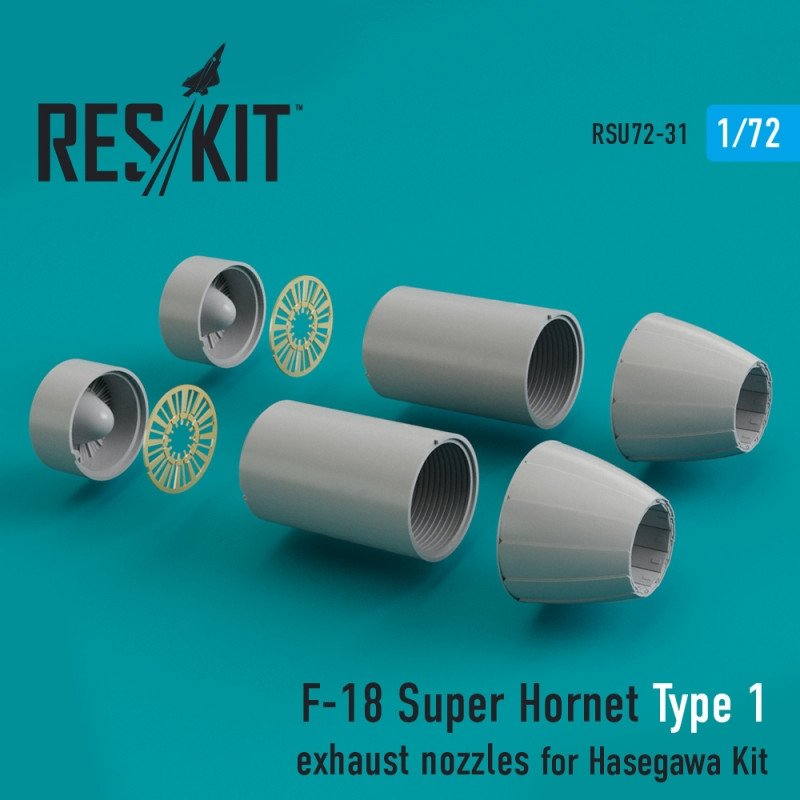 RESKIT RSU72-0031 Buses d'échappement F-18 Super Hornet Type 1 pour maquette Hasegawa au 1/72