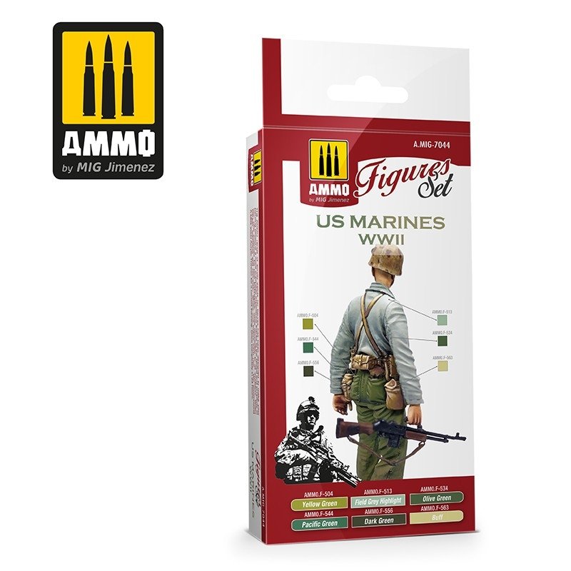 AMMO of Mig Jimenez 7044 US Marines WWII Set 6x17ml – image 2