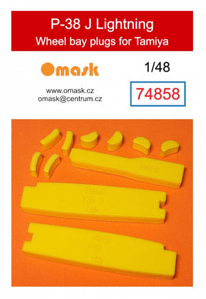 Omask 74858 P-38 J Lightning wheel bay plugs (for Tamiya) 1/48