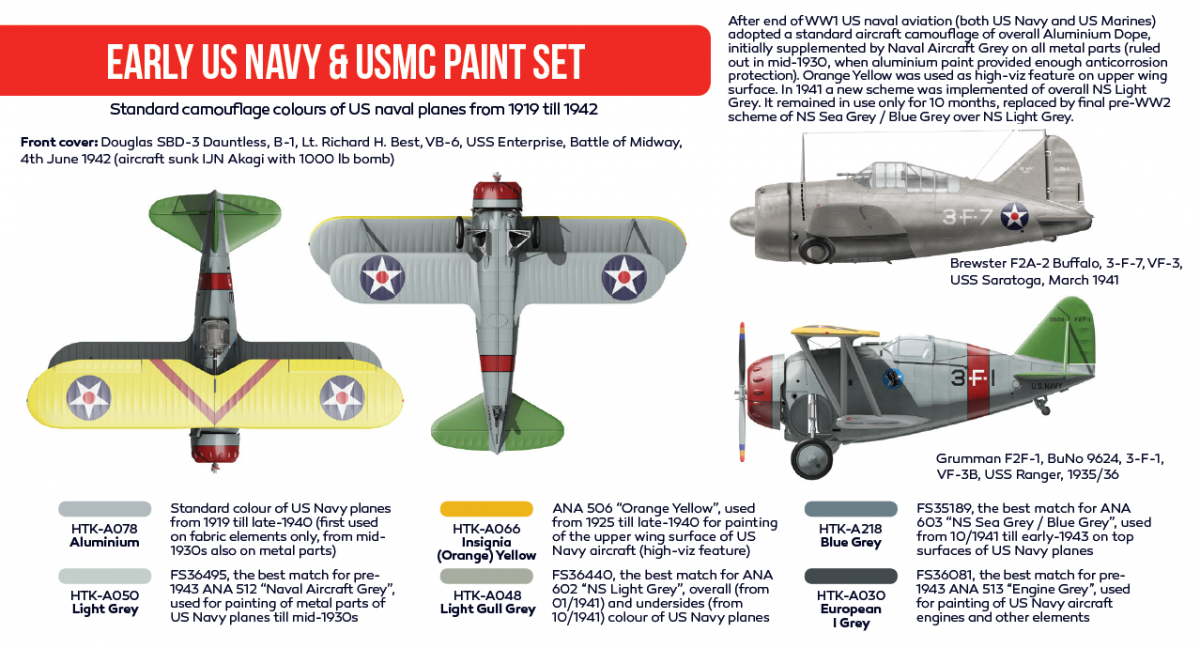 Hataka Hobby HTK-AS53 Early US Navy &amp;amp; USMC paint set (6x17ml) – image 2