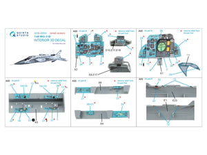Quinta Studio QDS-48504 MiG-31B 3D-Printed &amp;amp; coloured Interior on decal paper (Hobby Boss) (Small version) 1/48 – zdjęcie 2