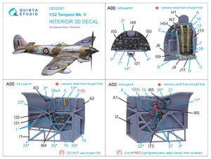 Quinta Studio QD32097 Tempest Mk.V 3D-Printed &amp;amp; coloured Interior on decal paper (Special Hobby/Revell) 1/32 – zdjęcie 12
