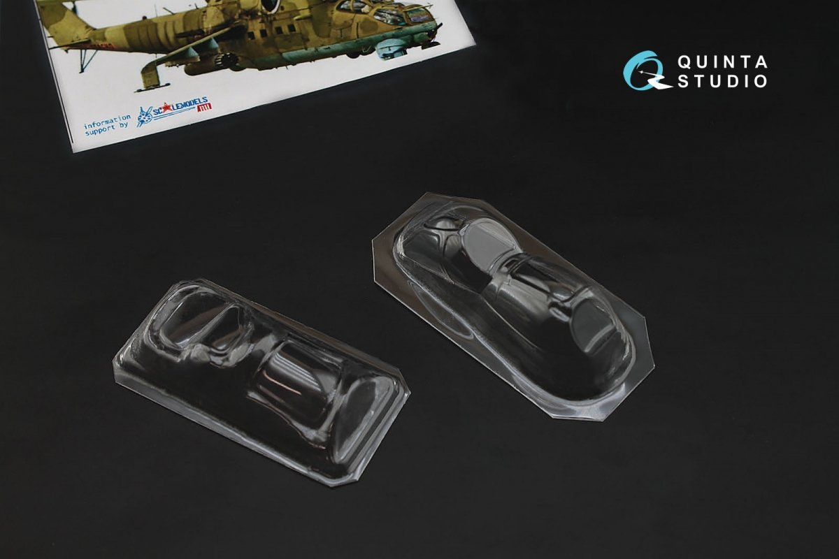 Quinta Studio QC72006 Mi-24/35 all bubble-version vacuformed clear canopy (for Zvezda kit) 1/72 – zdjęcie 2