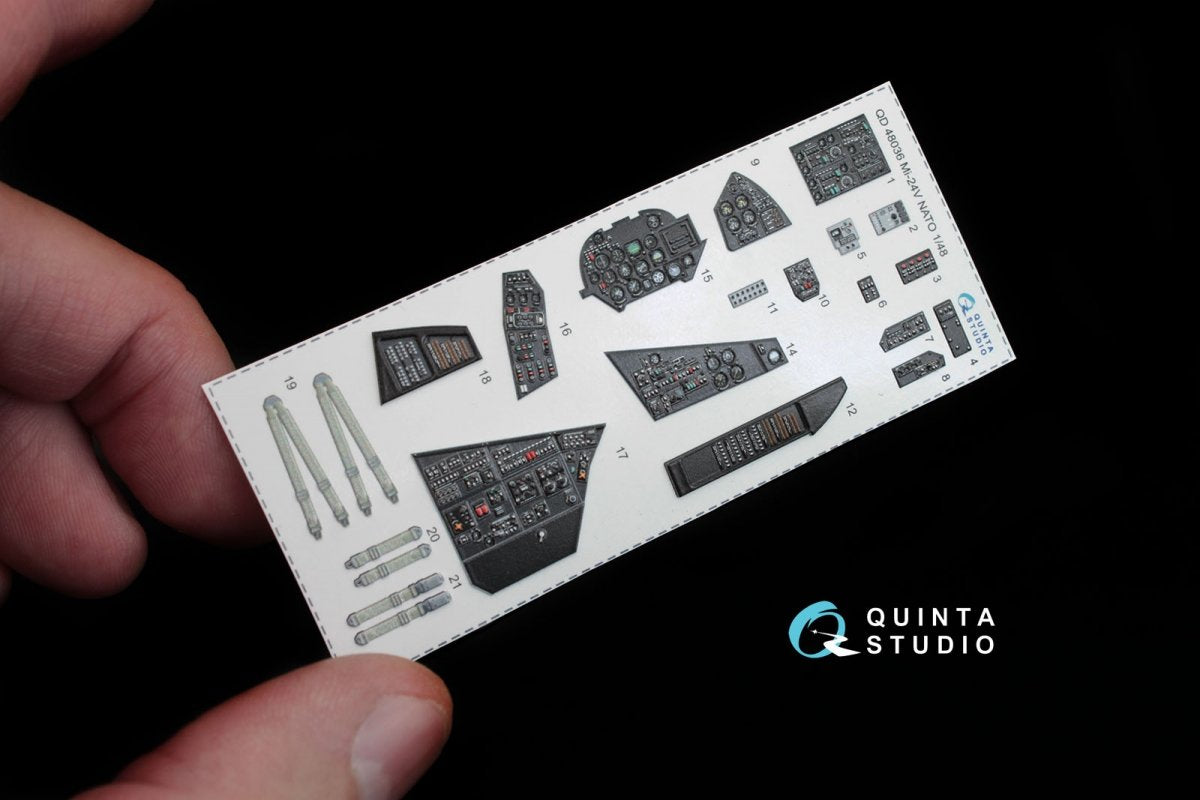 Quinta Studio QD48036 Mi-24V NATO (black panels) 3D-Printed &amp;amp; coloured Interior on decal paper (for Zvezda kit) 1/48 – zdjęcie 3