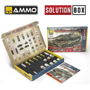 AMMO of Mig Jimenez 7731 SOLUTION BOX 26 – NATO &amp;amp; BUNDESWEHR Vehicles - Colors and Weathering System – zdjęcie 2