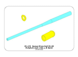 Aber 35L-316 50mm barrel KwK39l/60 for Panzer III J late 1/35 – image 2