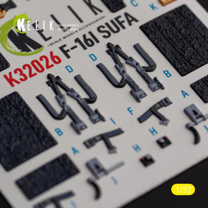 KELIK K32026 F-16I &amp;quot;Sufa&amp;quot; - interior 3D decals for Academy kit 1/32 – image 9