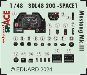 Eduard 3DL48200 Mustang Mk. III SPACE EDUARD 1/48 – zdjęcie 4
