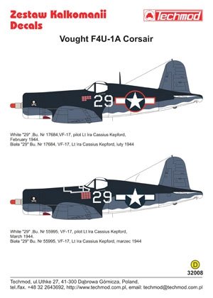 Techmod 32008 - Vought F4U-1A Corsair 1/32 – Bild 2