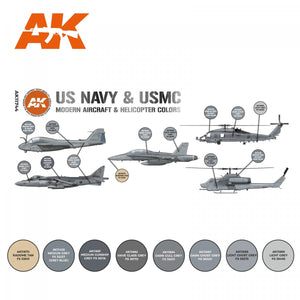 AK Interactive AK11744 US NAVY &amp;amp; USMC MODERN AIRCRAFT &amp;amp; HELICOPTER COLORS 8x17 ml – zdjęcie 2