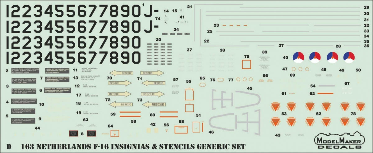 ModelMaker Decals D48160 Dutch F-16 Demo 1994 1/48 – zdjęcie 3