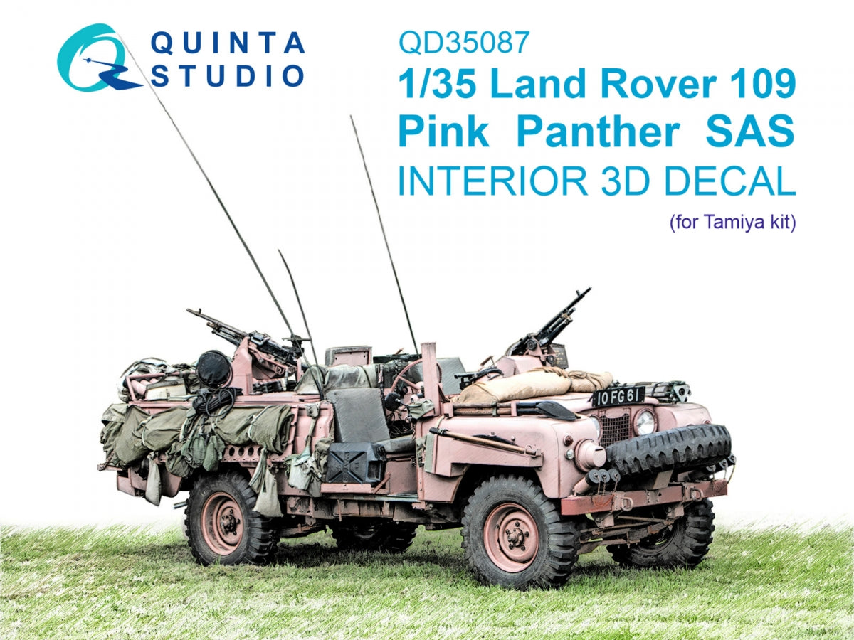 Quinta Studio QD35087 Land Rover 109 Pink Panther SAS 3D-Printed & coloured Interior on decal paper (Tamiya) 1/35