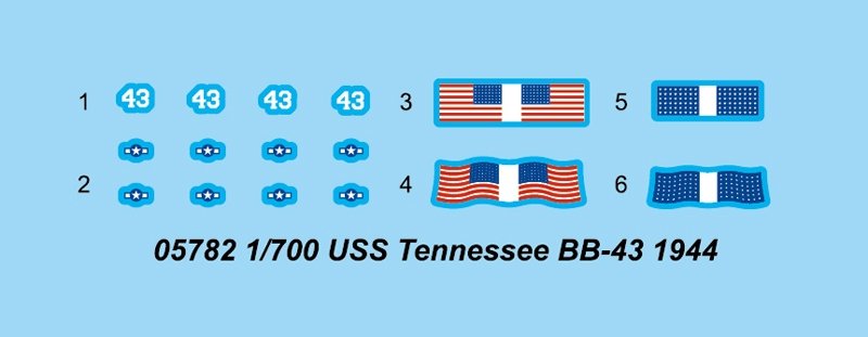 Trumpeter 05782 USS Tennessee BB-43 1944 1/700 – image 9
