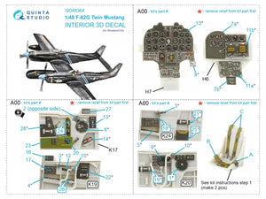 Quinta Studio QD48364 F-82G Twin Mustang 3D-Printed &amp;amp; colored Interior on decal paper (Modelsvit) 1/48 – image 11