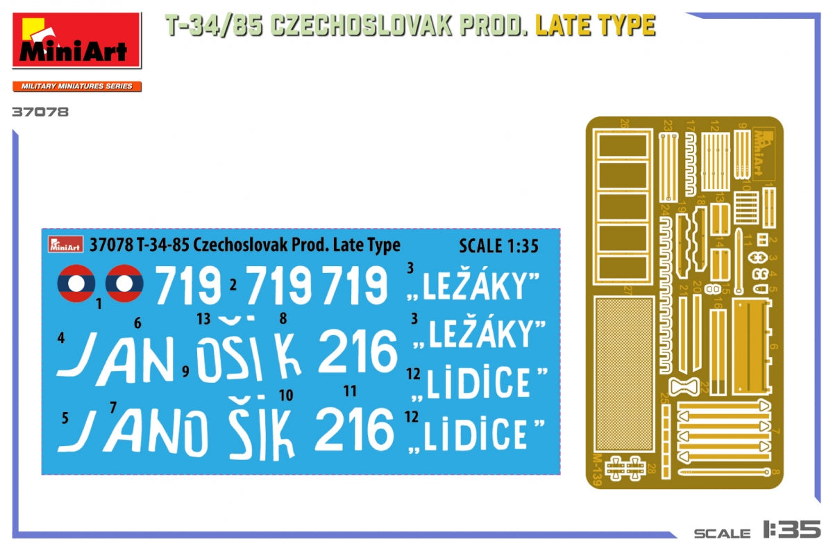 MiniArt 37078 T-34/85 Czechoslovak Prod. Late Type 1/35 – zdjęcie 2