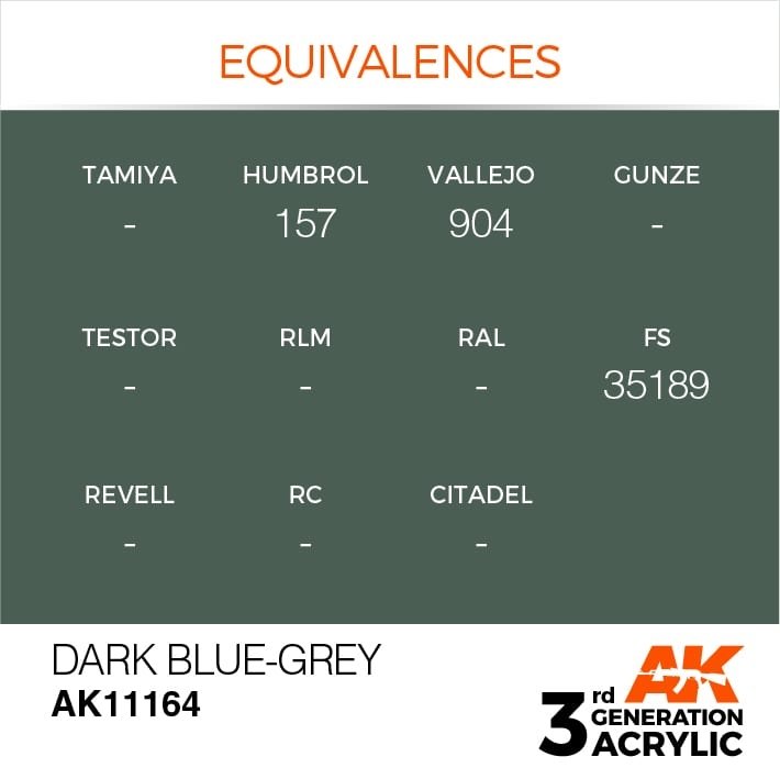 AK Interactive AK11164 DARK BLUE-GREY – STANDARD 17ml – zdjęcie 3