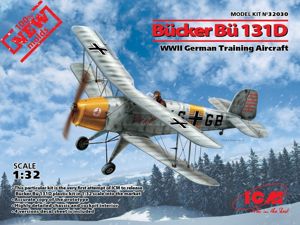 ICM 32030 Bucker Bu 131D WWII German Training Aircraft 1/32