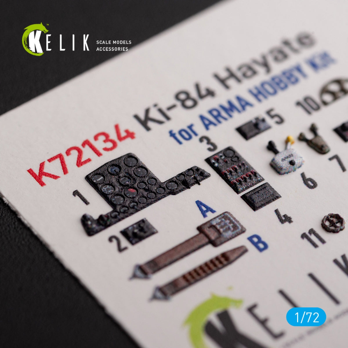KELIK K72134 Ki-84 Hayate - interior 3D decals for Arma Hobby kit 1/72 – image 3