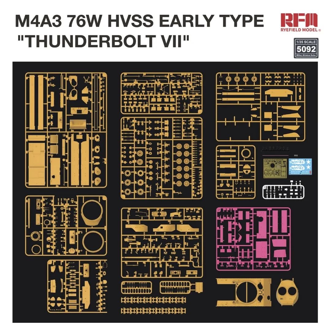 Rye Field Model 5092 M4A3 76W HVSS Early Type &amp;quot;Thunderbolt VII&amp;quot; 1/35 – zdjęcie 3